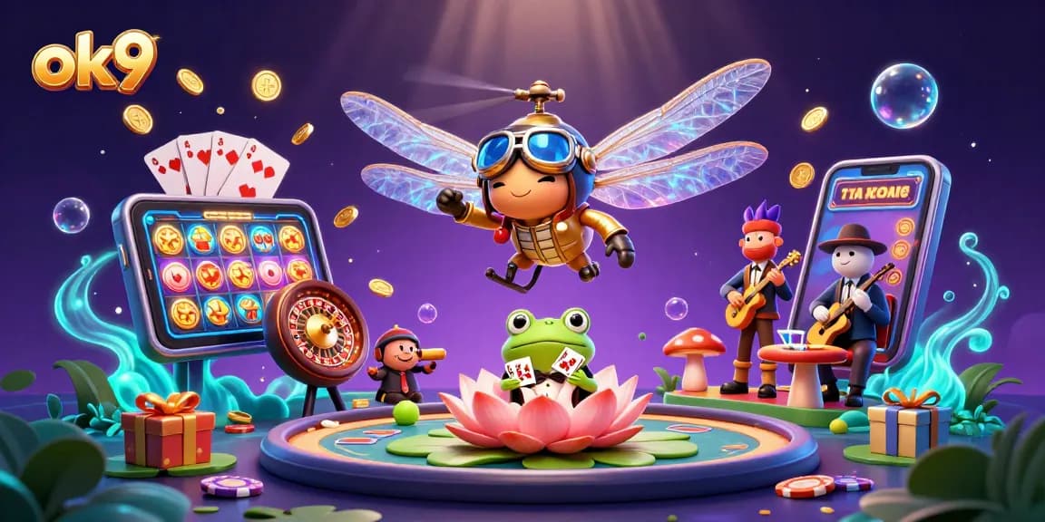 Spin to win with ok9 at an enchanting lily pad casino where magic meets gambling!