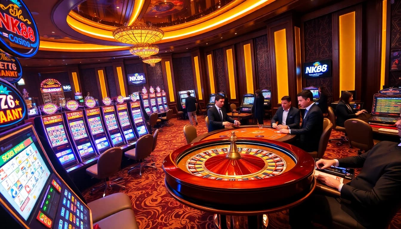 Experience NK88 excitement with vibrant casino tables and thrilling gaming ambiance.