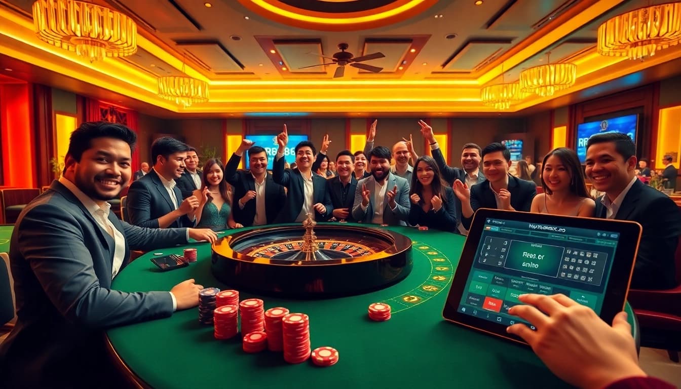 A vibrant gaming experience showcasing chips and cards at https://rr88c.pro/, highlighting thrilling online gambling excitement.