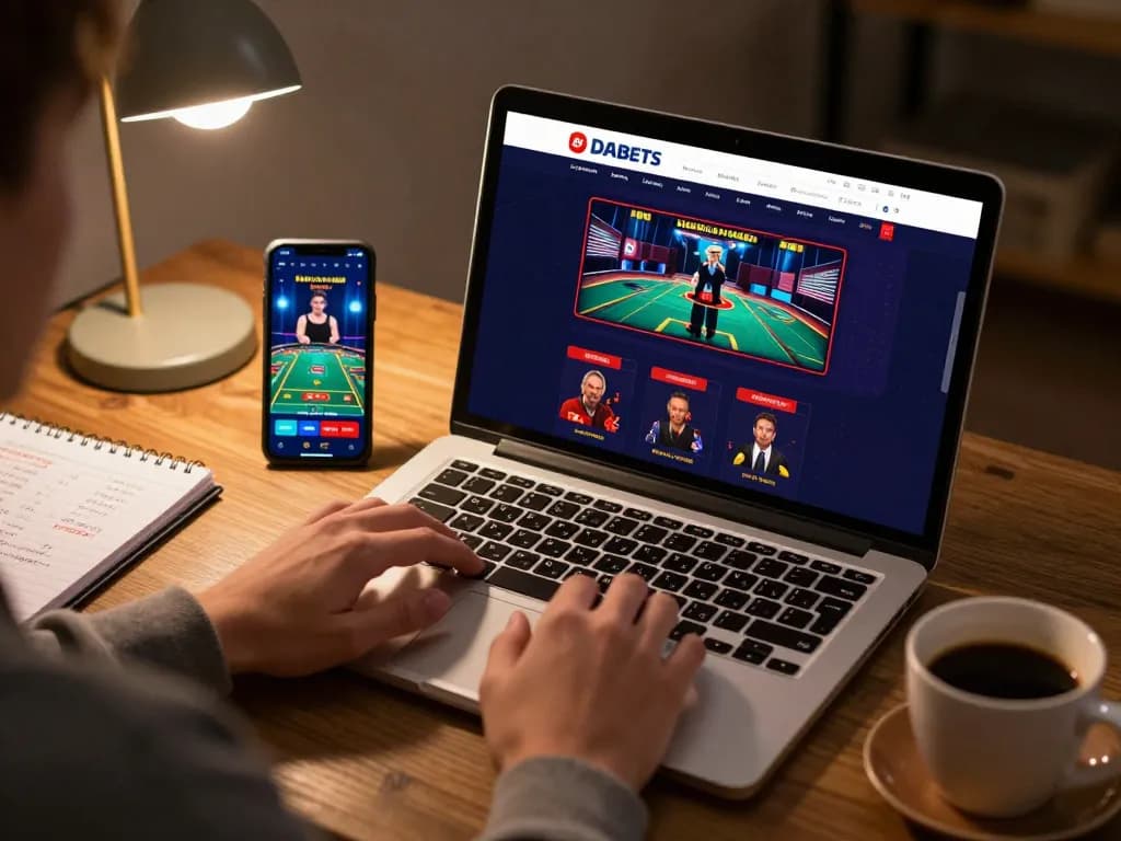 DABET online gaming experience showcasing gameplay strategy in a cozy setting.