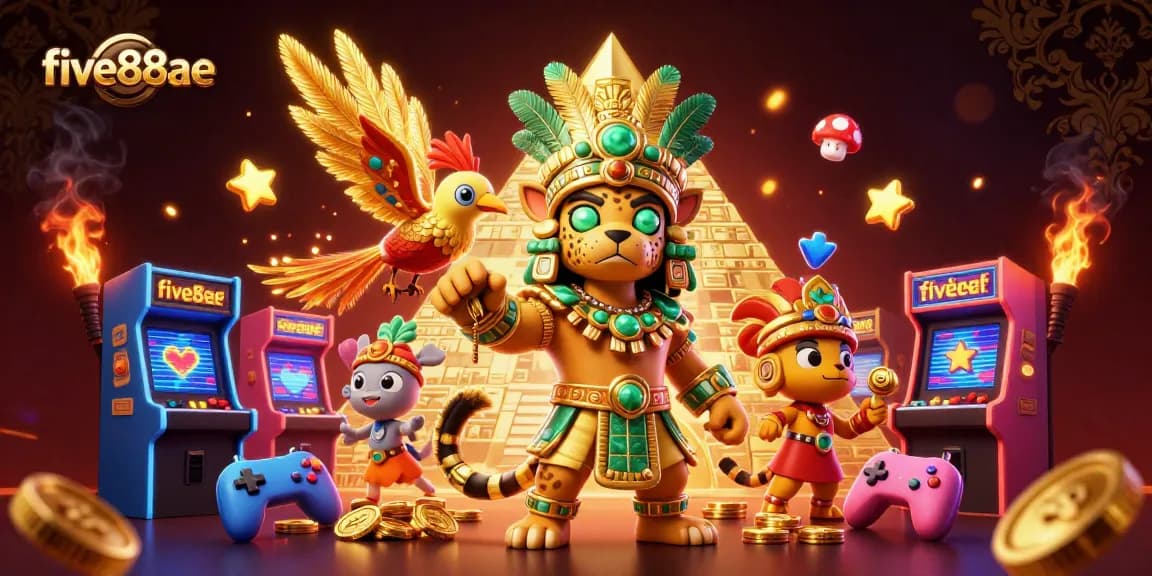 Experience thrilling gameplay at five88ae with vibrant casino elements and dynamic 3D characters.
