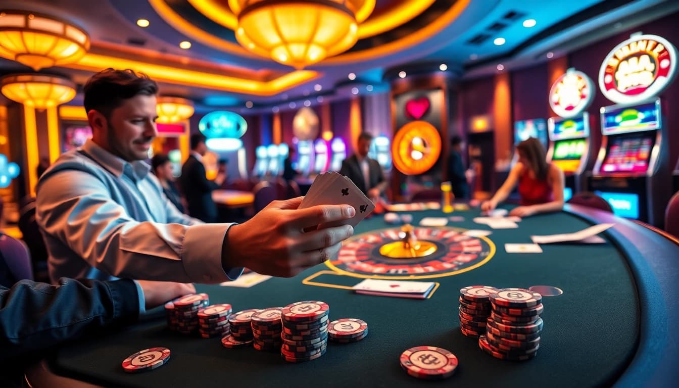 Engage in thrilling poker action at the sunwin casino featuring energetic players and stunning decor.