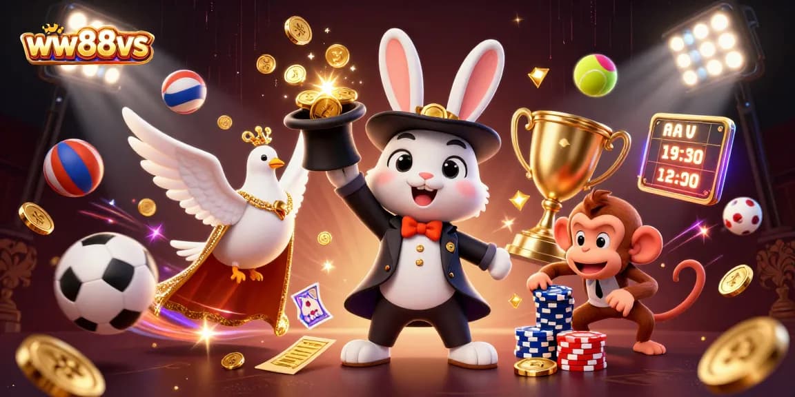 Experience thrilling gameplay with the enchanting ww88vs casino, featuring a magician and lively characters.