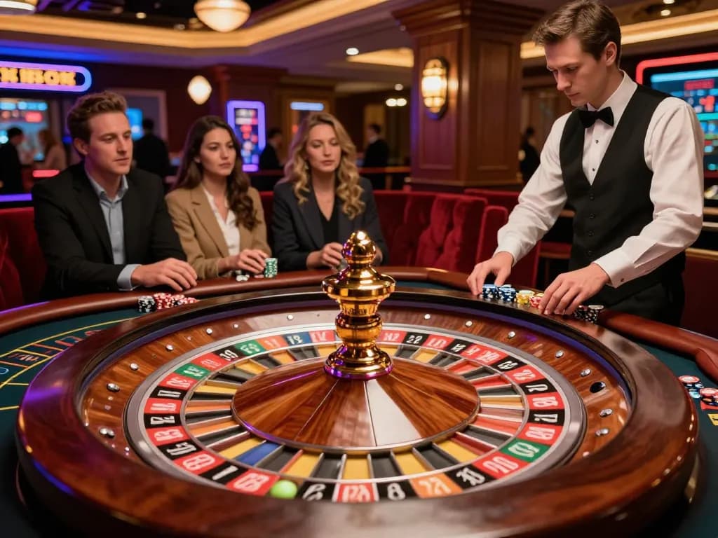 Experience the excitement of casino gaming with DA88 on a vibrant roulette table.