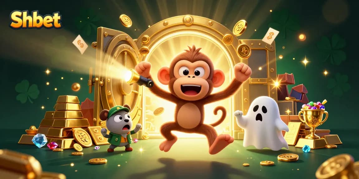 Shbet offers thrilling gameplay in a vibrant, ultra-detailed haunted casino scene with treasure and jewel elements.