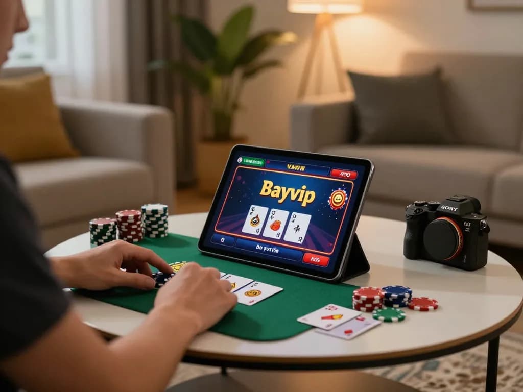Experience dynamic poker gaming on Bayvip in a cozy modern home environment.