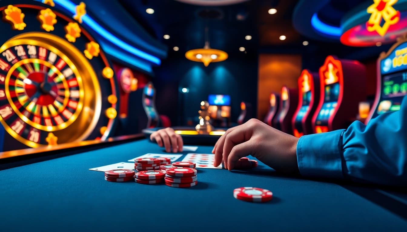 Engaging with casino games at lu88.com, featuring vibrant tables and dynamic gameplay.