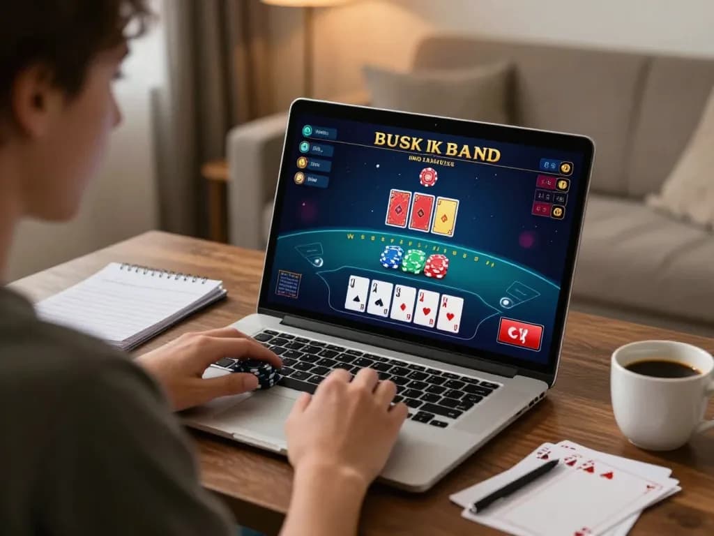 Player enjoying online blackjack at 23wincasino with dynamic gameplay displayed on laptop