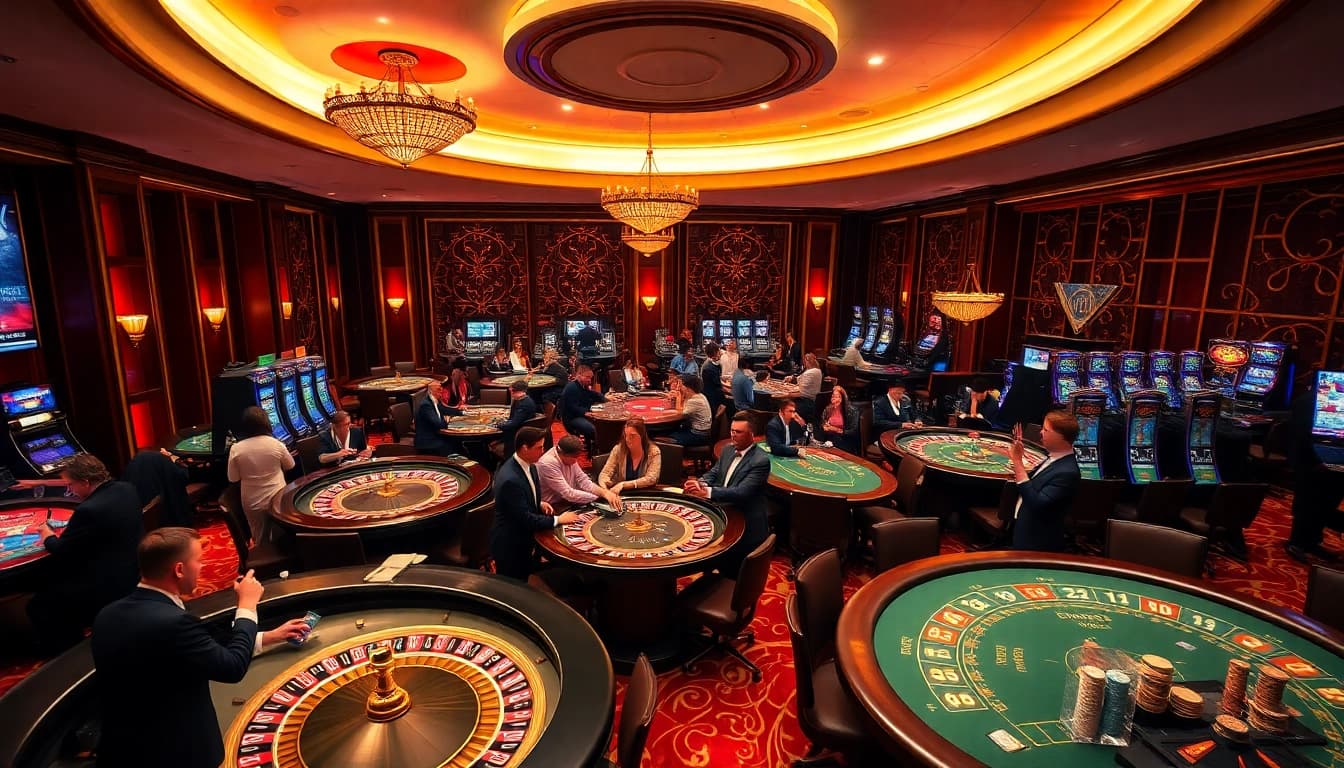 Experience the excitement of OK 8386 with a vibrant casino atmosphere filled with games.