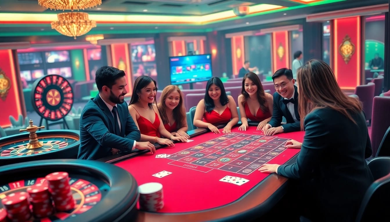 Action-packed gambling scene featuring nhà cái xx88 with poker chips and roulette, highlighting a thrilling casino experience.