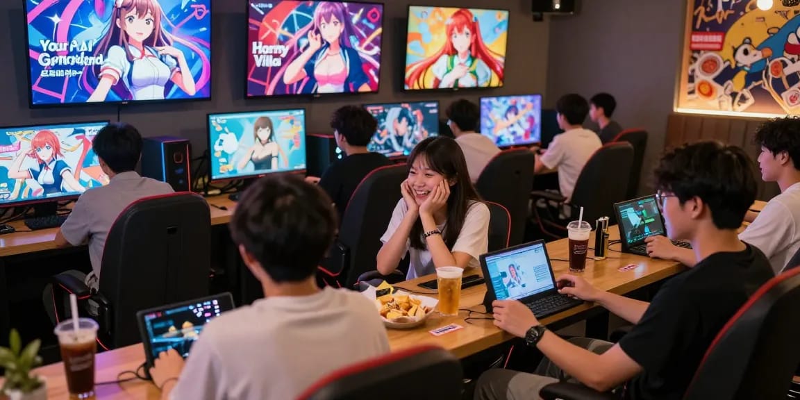 Players enjoying diverse free ecchi games in a cozy gaming lounge, showcasing colorful visuals and social interaction.