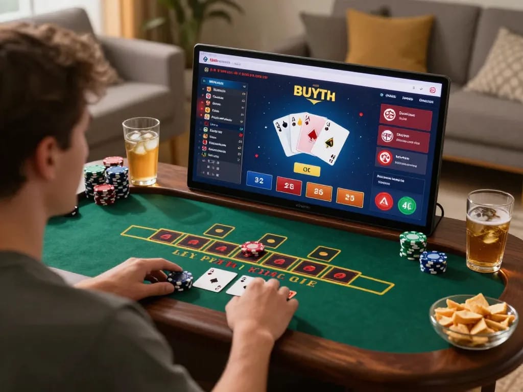 THABET player engaging with live dealer blackjack game on tablet, showcasing strategic gameplay.