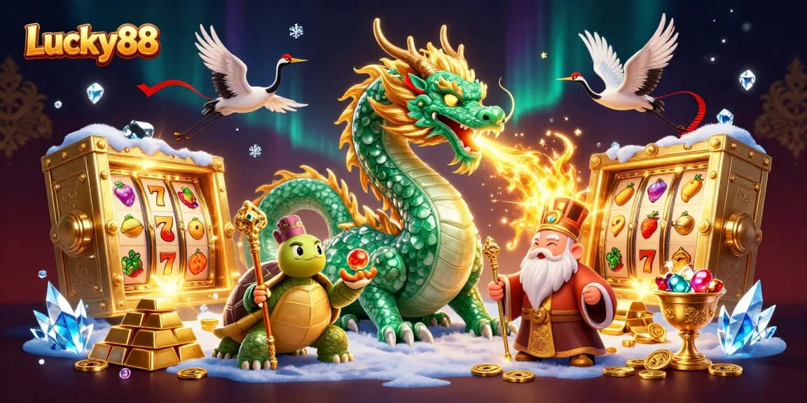 Play Lucky88 slot and win big with immersive visuals and thrilling features in this illustration.
