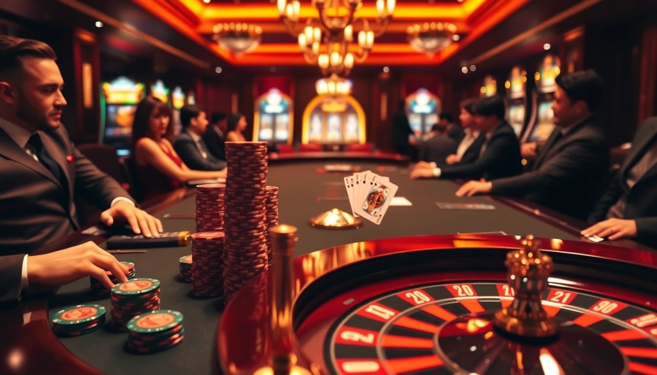 High-stakes poker excitement at https://urr88.com/ with strategic players and lively casino ambiance.