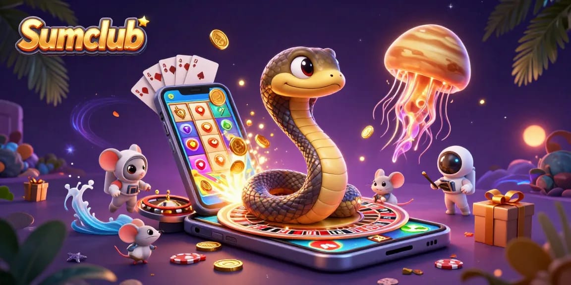 Experience the excitement of Sumclub as tiny astronauts bet on a cosmic roulette wheel in a vibrant 3D casino illustration.
