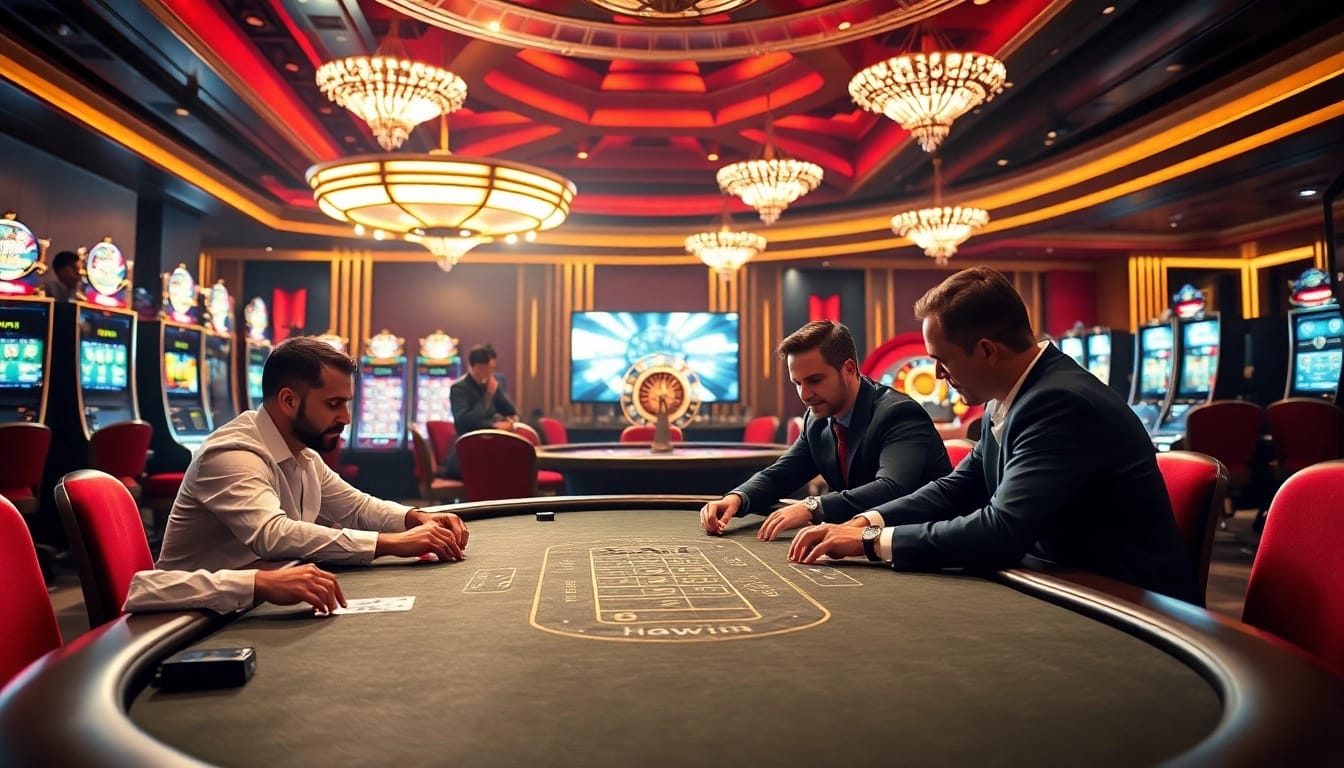 Play thrilling poker at Haywin with high stakes and vibrant casino atmosphere.
