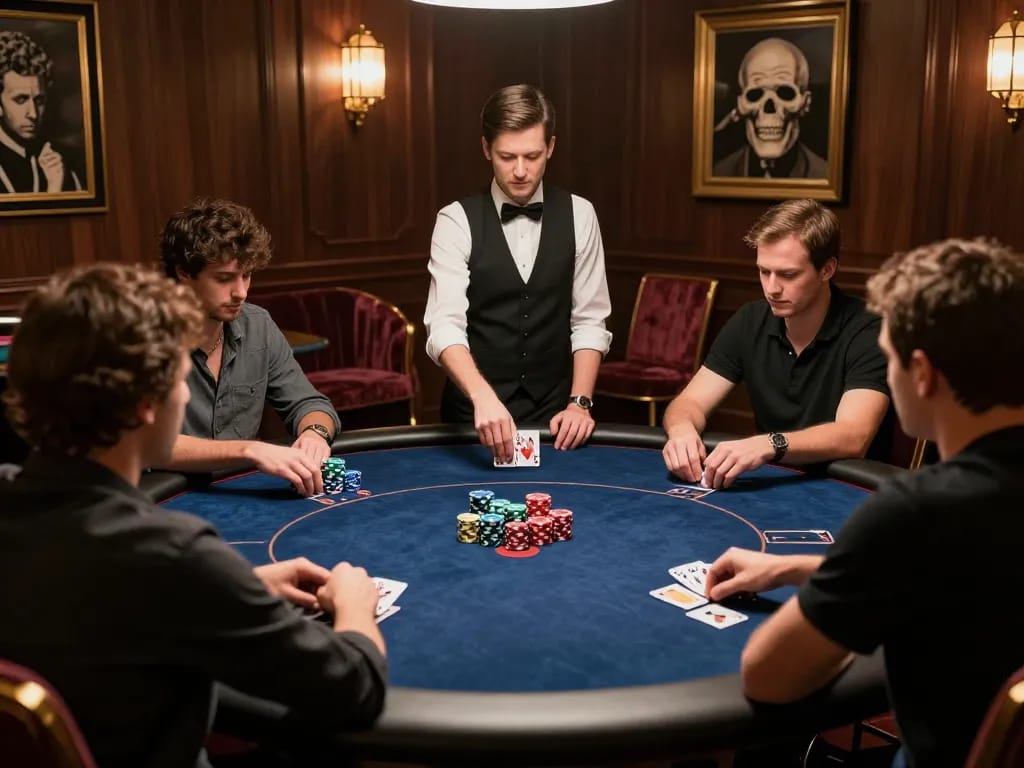 Players engaged in an intense poker game at a luxurious Go 88 venue.