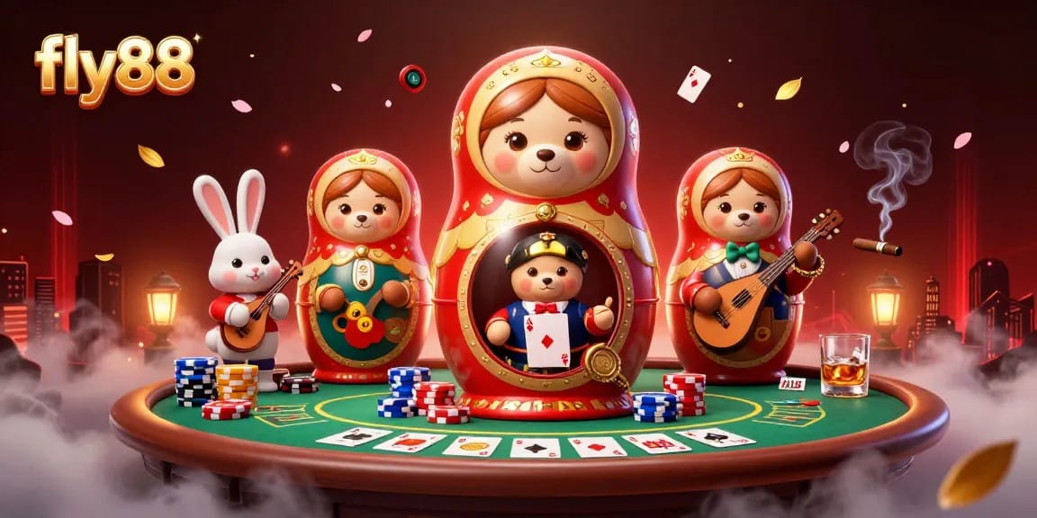 Experience thrilling gameplay at fly88 with vibrant casino elements and engaging characters.