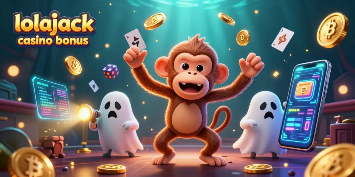 Experience the thrilling lolajack casino bonus with enticing visuals of a poltergeist monkey and ghost-hunting puppy.