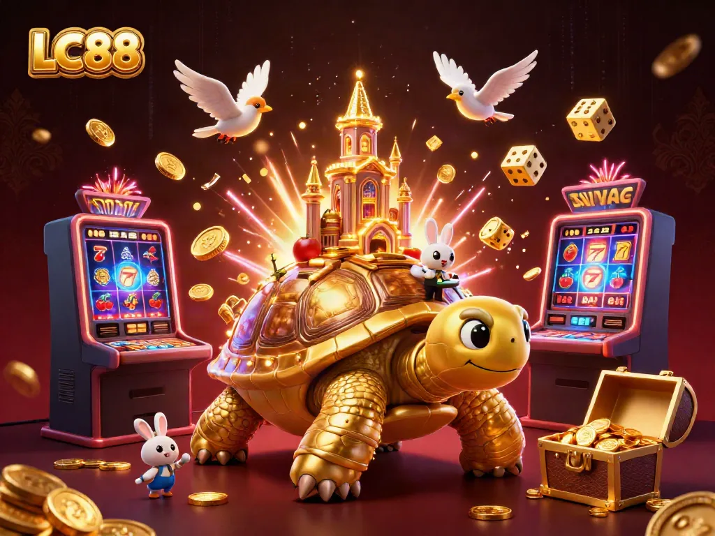 Engage with exciting gameplay at LC88 featuring a golden tortoise casino and dynamic game elements.