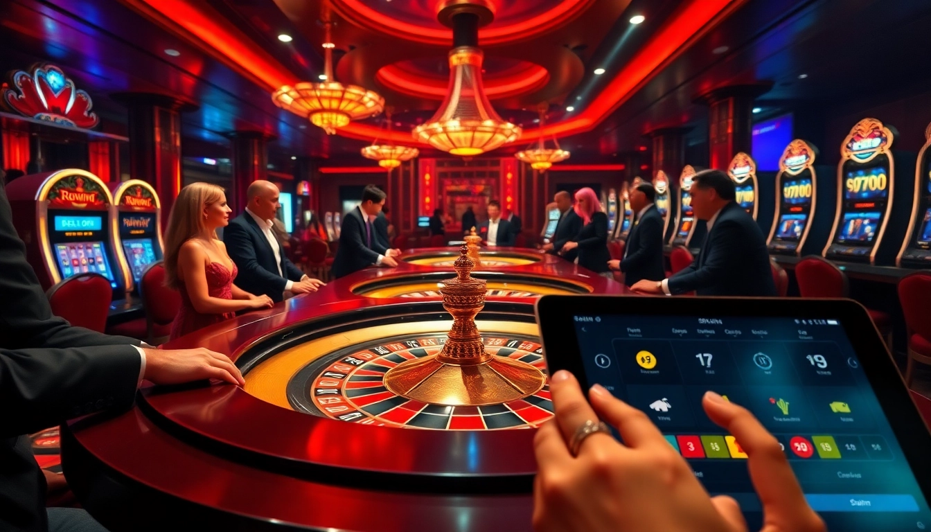 Experience the action of the 98win bet at a luxurious casino with vibrant roulette and poker games.