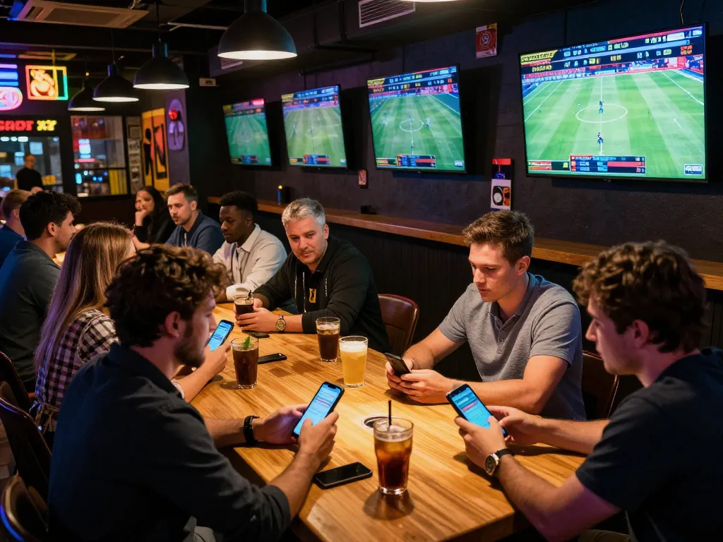 Engaging sports betting scene showcasing active participation with ty le keo nha cai 5 on mobile devices