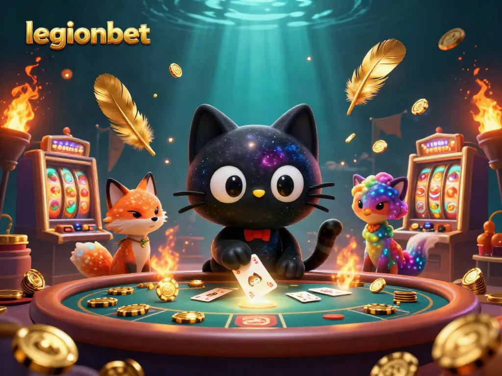 Engage in thrilling gameplay at legionbet with a captivating cosmic casino scene featuring unique characters.