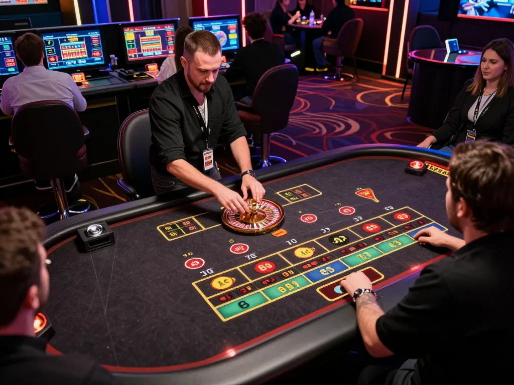 LUCKY88 players engaging in a vibrant live dealer roulette game showcasing excitement and interaction
