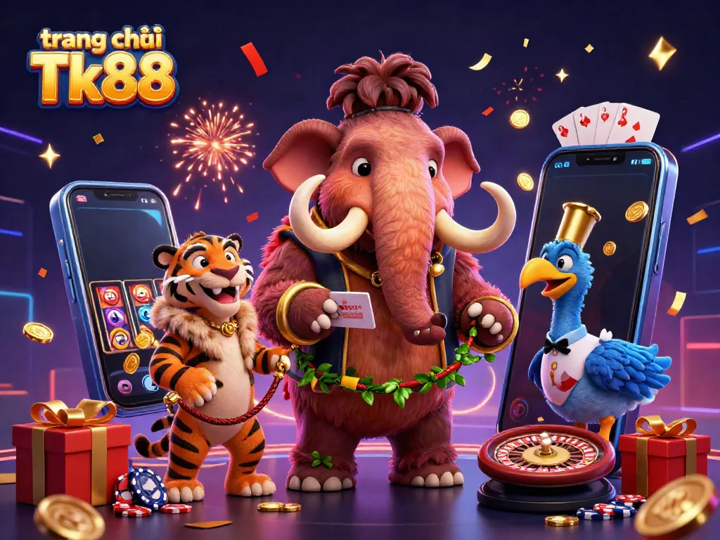 Experience the vibrant, engaging atmosphere of trang chủ Tk88 with 3D characters and casino games.