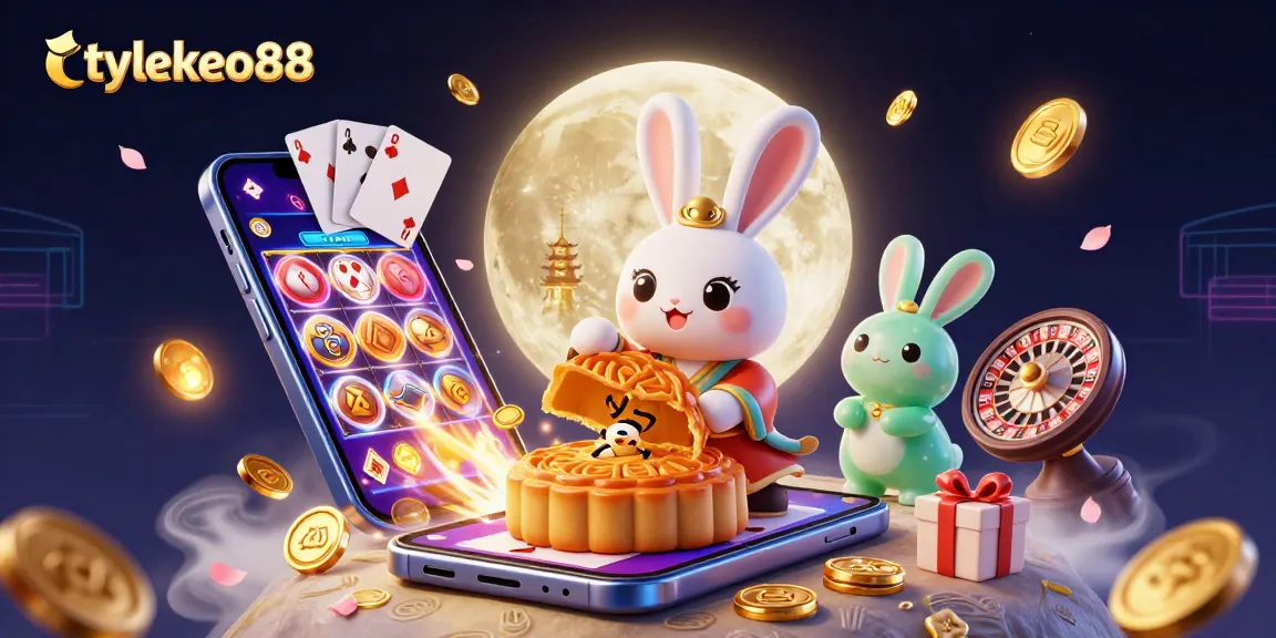Experience the thrills of tylekeo88 as the moon rabbit reveals poker chips from mooncakes.