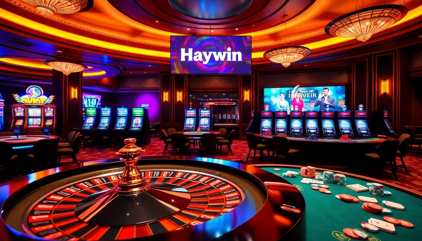 Experience the thrill of Haywin with vibrant casino tables and winning cards.