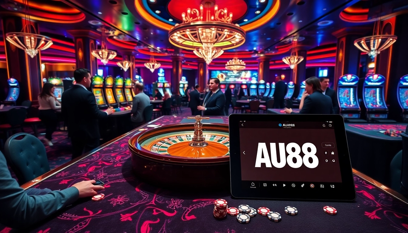 Experience the thrill of AU88 casino gaming with vibrant tables and engaging players.