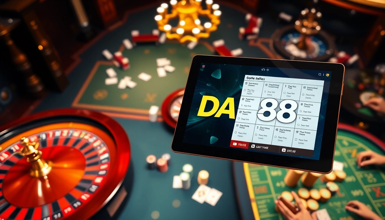 Experience thrilling gameplay at DA88 with vibrant casino elements and exciting betting action.