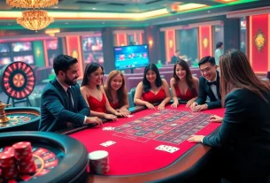 Action-packed gambling scene featuring nhà cái xx88 with poker chips and roulette, highlighting a thrilling casino experience.
