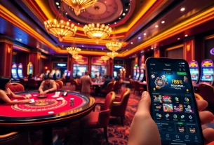 Experience the excitement of Fb88 online casino gaming with vibrant tables, chips, and lively players.