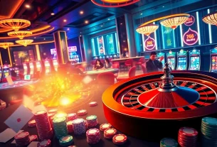Experience the excitement of casino gaming at 555win with vibrant slot machines and engaging poker tables.