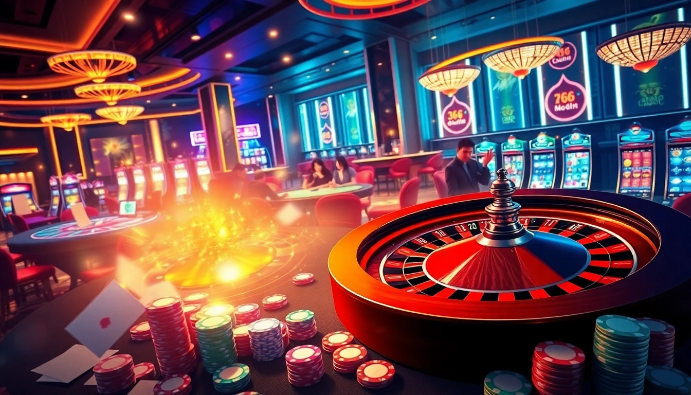 Experience the excitement of casino gaming at 555win with vibrant slot machines and engaging poker tables.