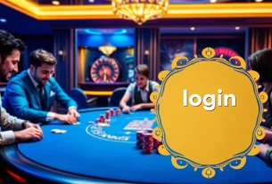 Experience the excitement of Fun88 login as players engage at a vibrant poker table, showcasing skill and strategy in a luxurious casino.