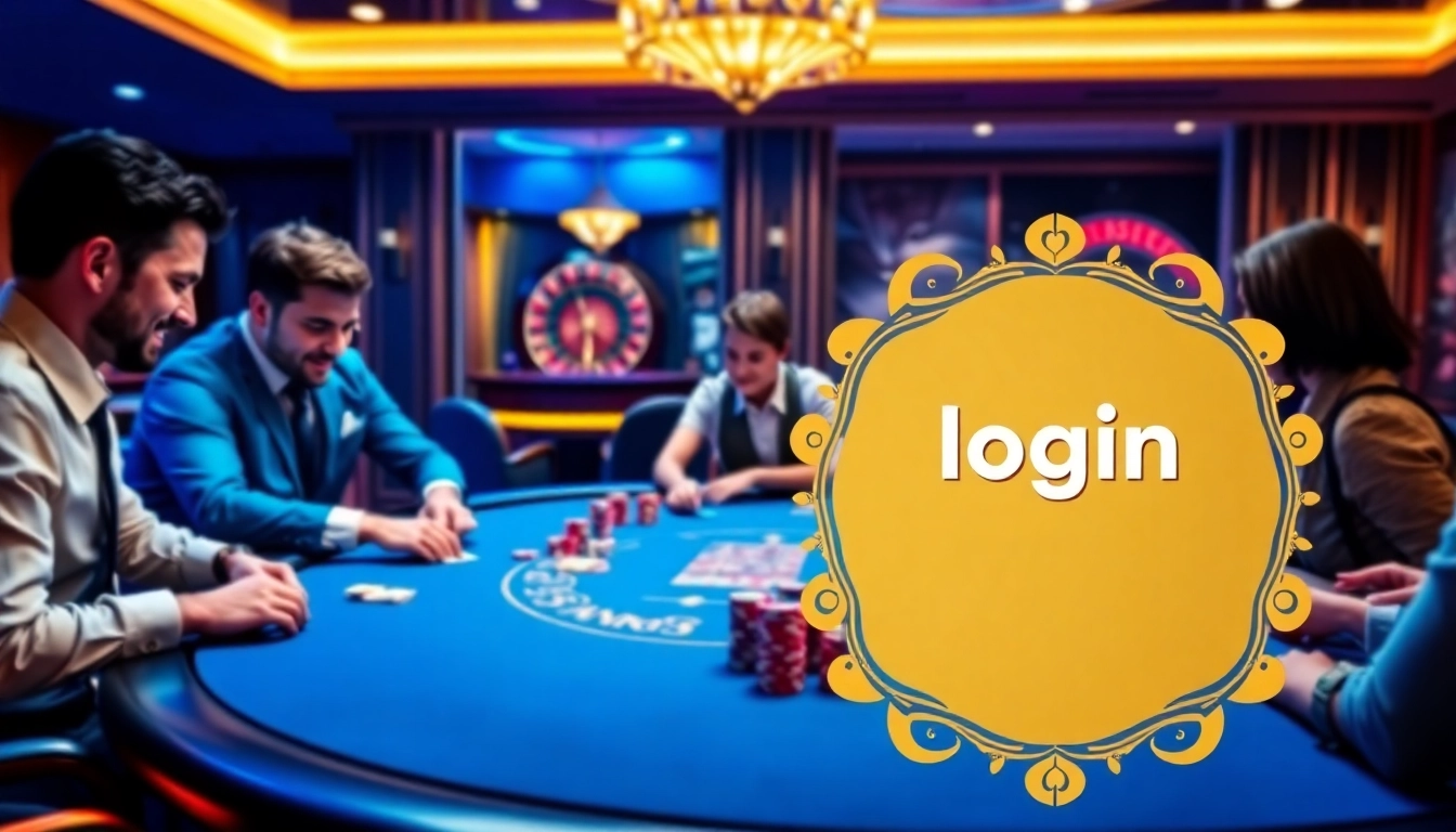 Experience the excitement of Fun88 login as players engage at a vibrant poker table, showcasing skill and strategy in a luxurious casino.