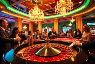 Players enjoying a thrilling game at a casino while considering 888vnd for their bets.