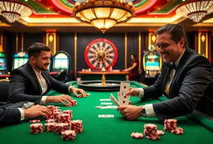 A dynamic poker scene showcasing HAYWIN excitement with vibrant chips and focused players enjoying the thrill of the game.