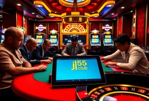 Engaged players at the jl55 club poker table, exuding excitement and strategy.