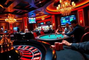 Experience the excitement of xn88 sòng bài with vibrant casino tables, chips, and players engaged in thrilling games.