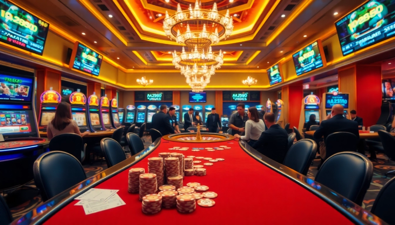 Experience the excitement of az888.fubol at a luxurious casino table, featuring poker chips and betting slips.