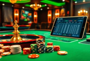 Engaging gambling scene highlighting trang chủ s666 with poker chips and a roulette wheel.