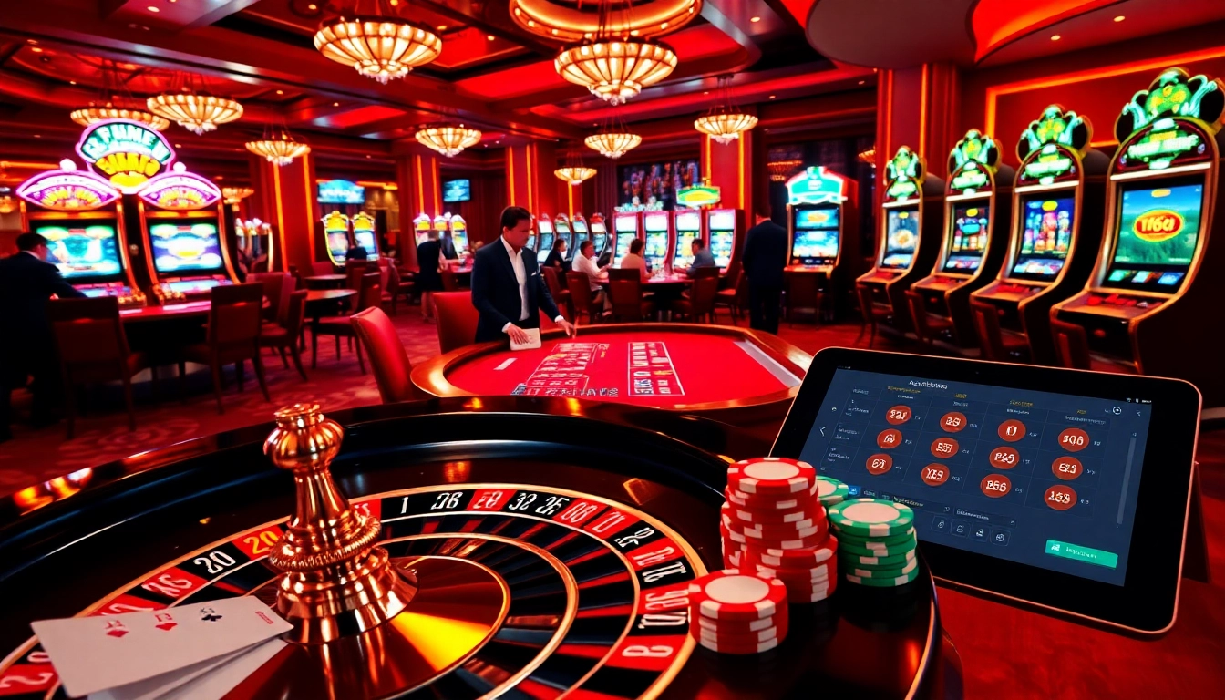 Betting excitement at a casino table showcasing the vibrant atmosphere of https://ta88.de.com/ with roulette and poker action.