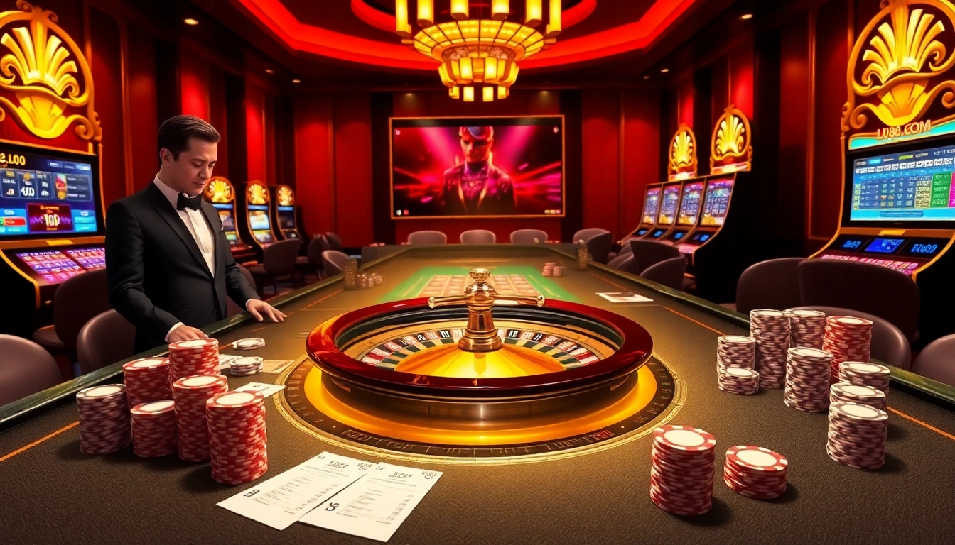 Experience exciting gameplay at Lu88.com with vibrant casino tables and thrilling roulette action.